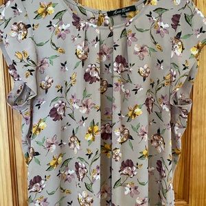 Alice blue, floral blouse, XL, light purple